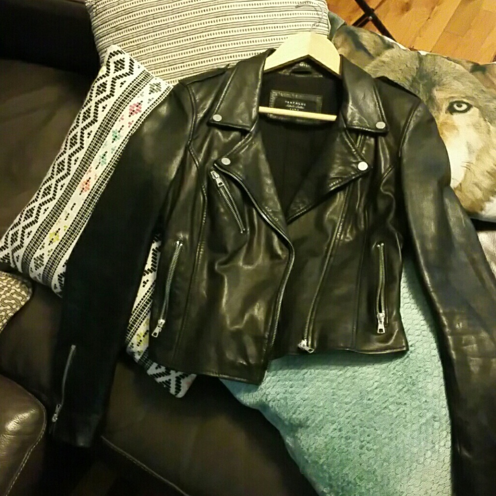 Zara leather moto jacket